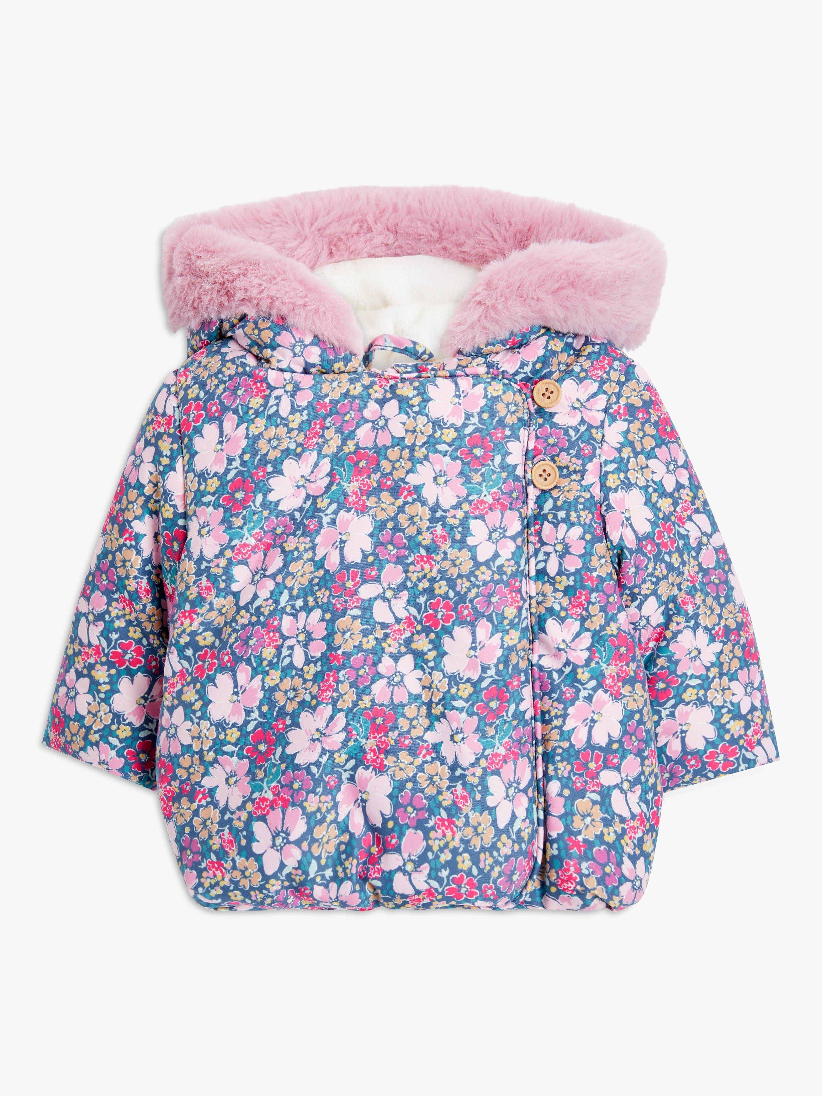 John Lewis Baby Floral Print Shower Resistant Coat, Multi