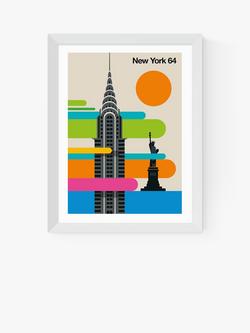 EAST END PRINTS Bo Lundberg 'New York 64' Framed Print, White Frame