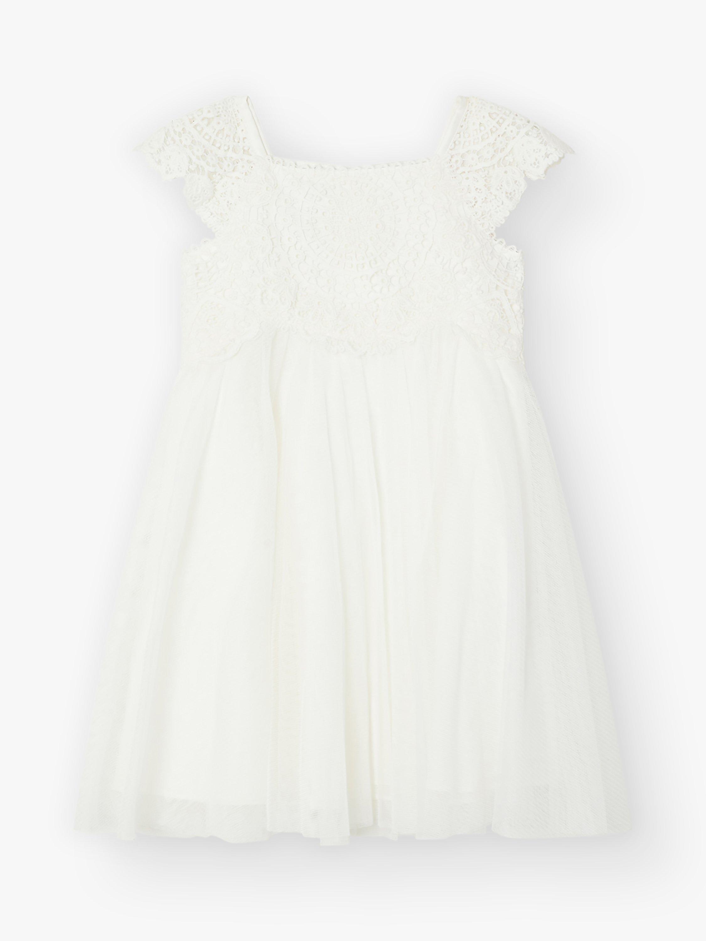 Monsoon Baby Estella Occasion Dress, Ivory, 0-3 mths