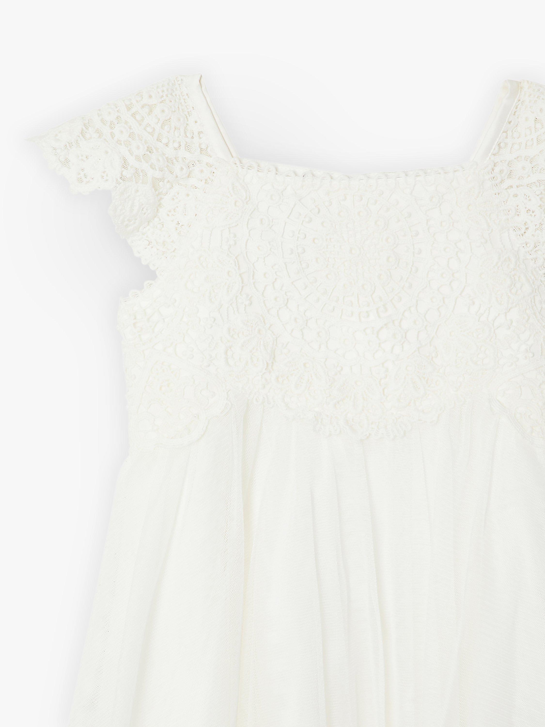 Monsoon Baby Estella Occasion Dress, Ivory, 0-3 mths