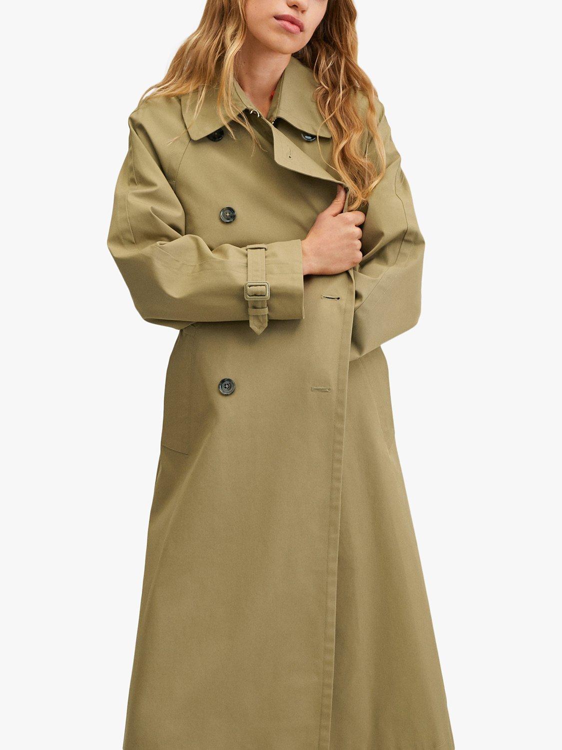Mango Cotton Trench Coat, Beige