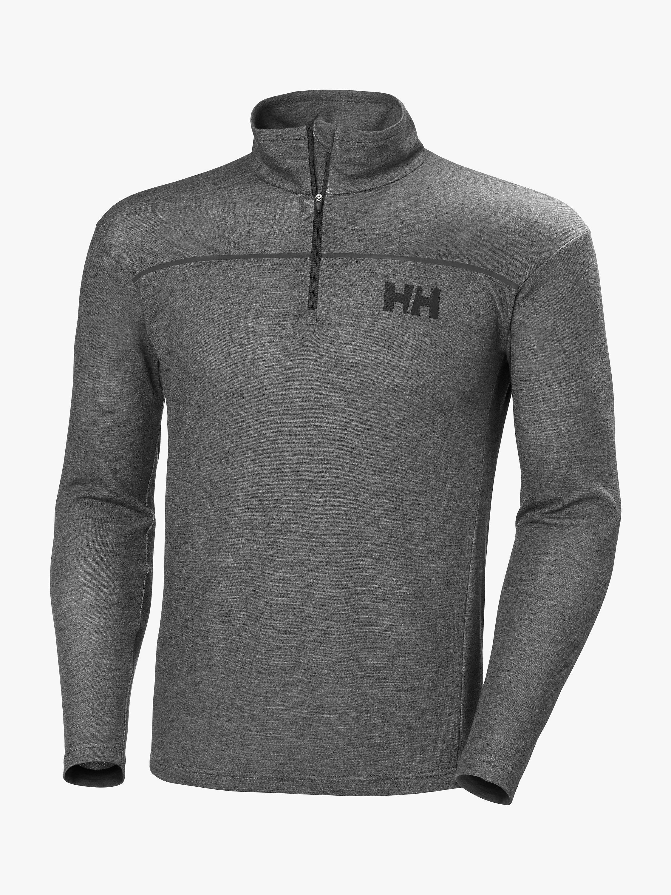 Helly Hansen HP Quick-Dry 1/2 Zip Recycled Jumper, Ebony Melange, S