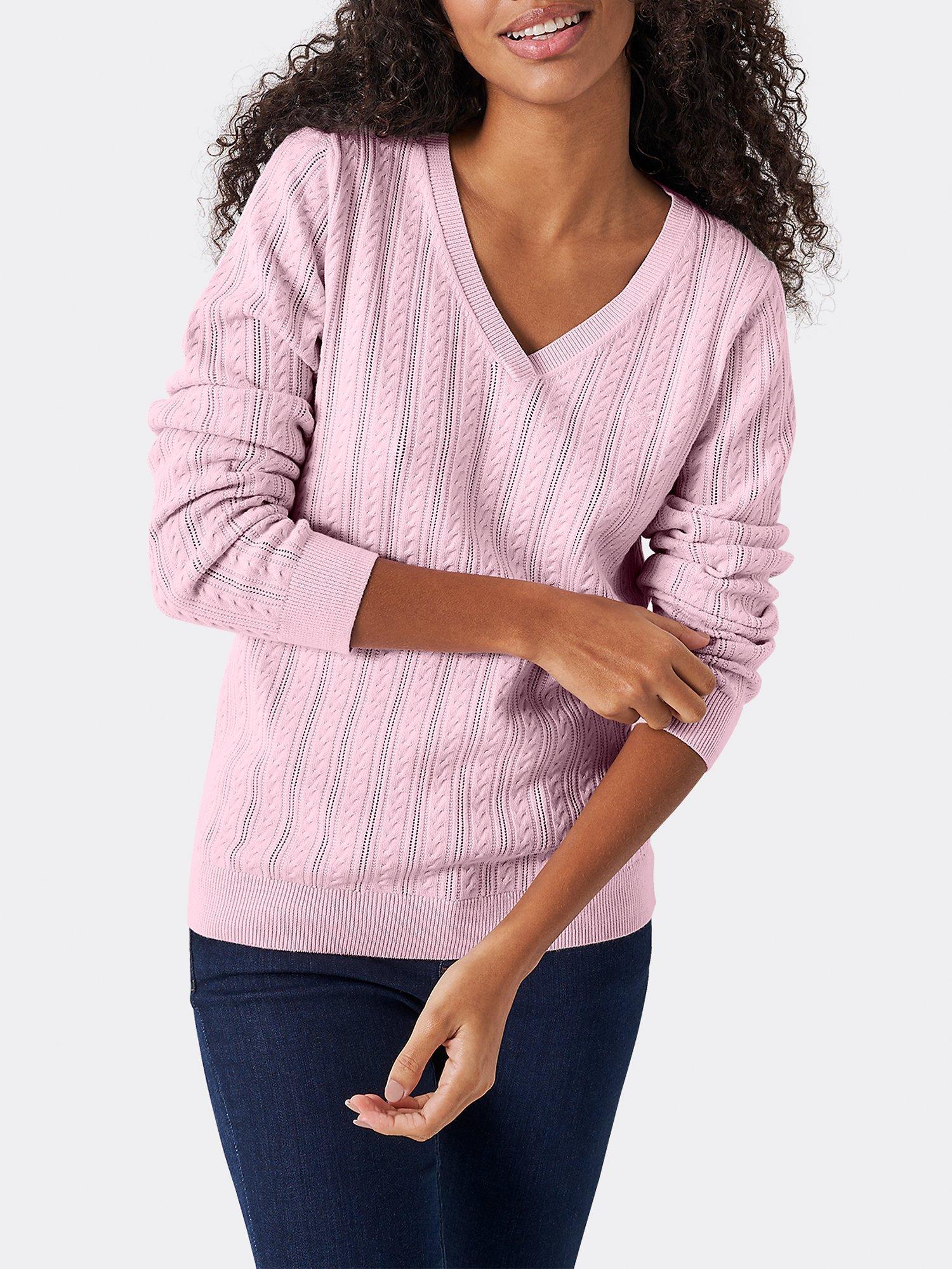 Crew Clothing Summer Cable Knit Jumper, Light Pink