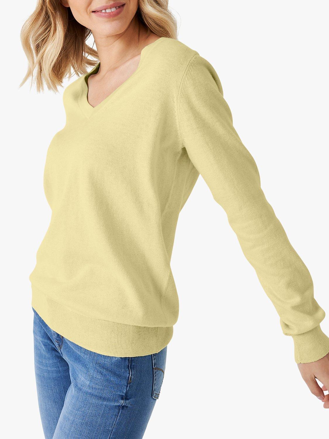 Crew Clothing Foxy V-Neck Jumper, Yellow