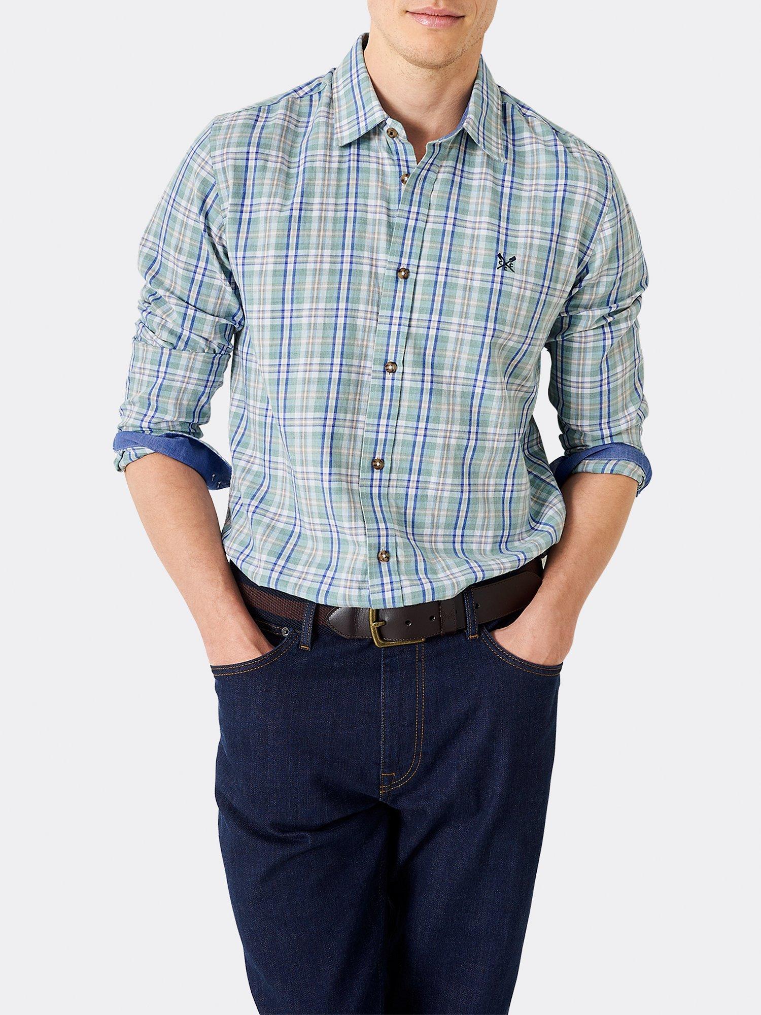 Crew Clothing Hillard Marl Check Shirt, Blue