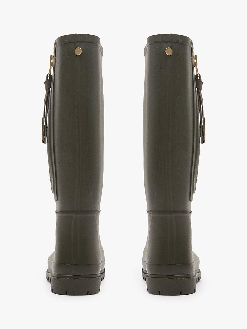 Mint Velvet April Zip Detail Wellington Boots, Khaki, 3