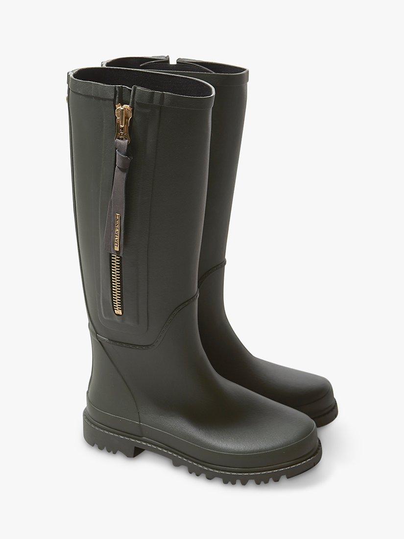 Mint Velvet April Zip Detail Wellington Boots, Khaki, 3