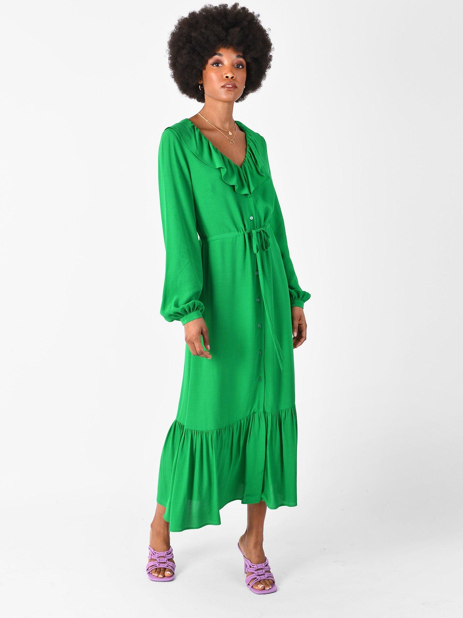Ro&Zo Shirt Midi Dress, Green
