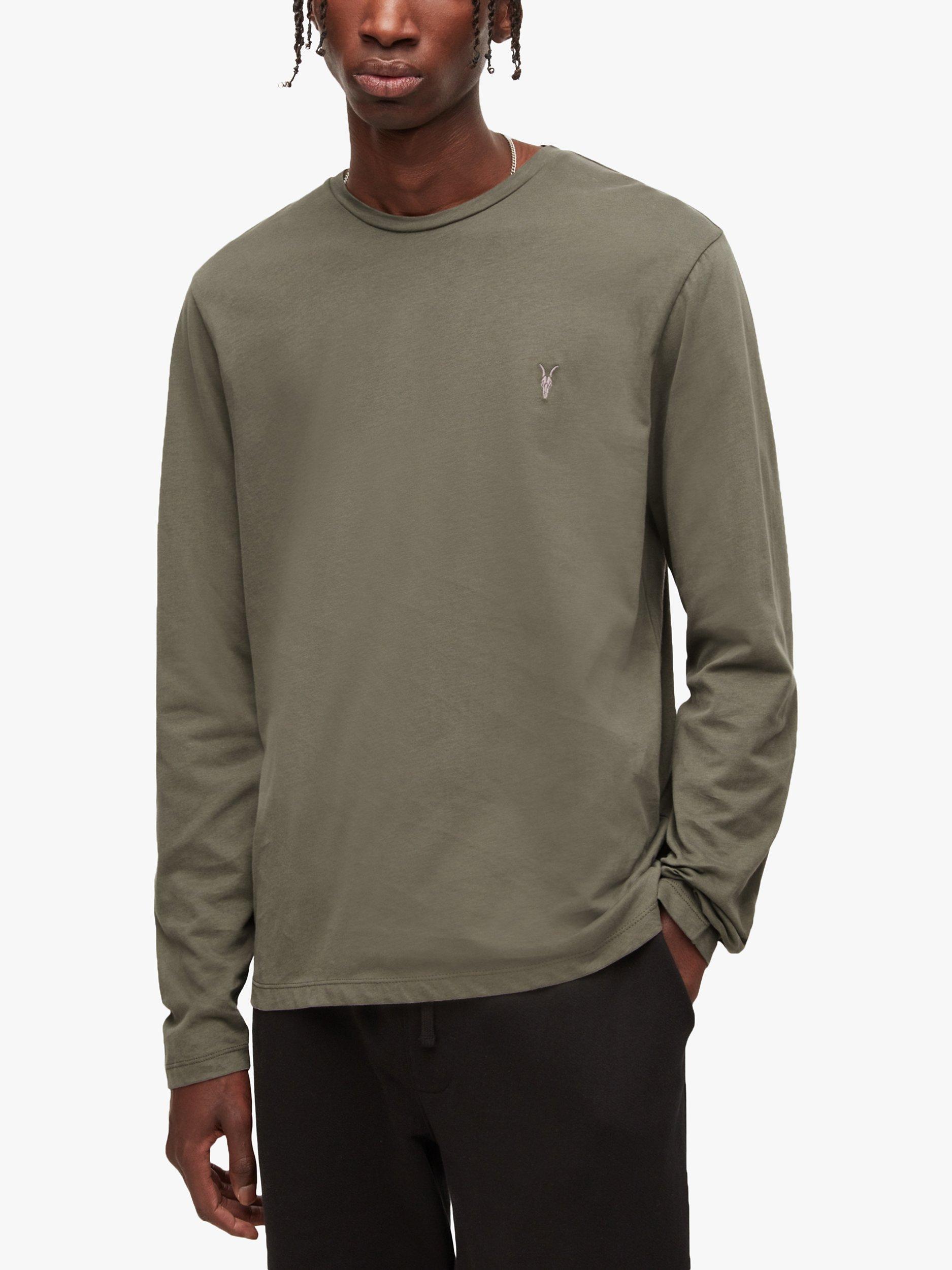 AllSaints Brace Long Sleeve Top, Tarnished Grey