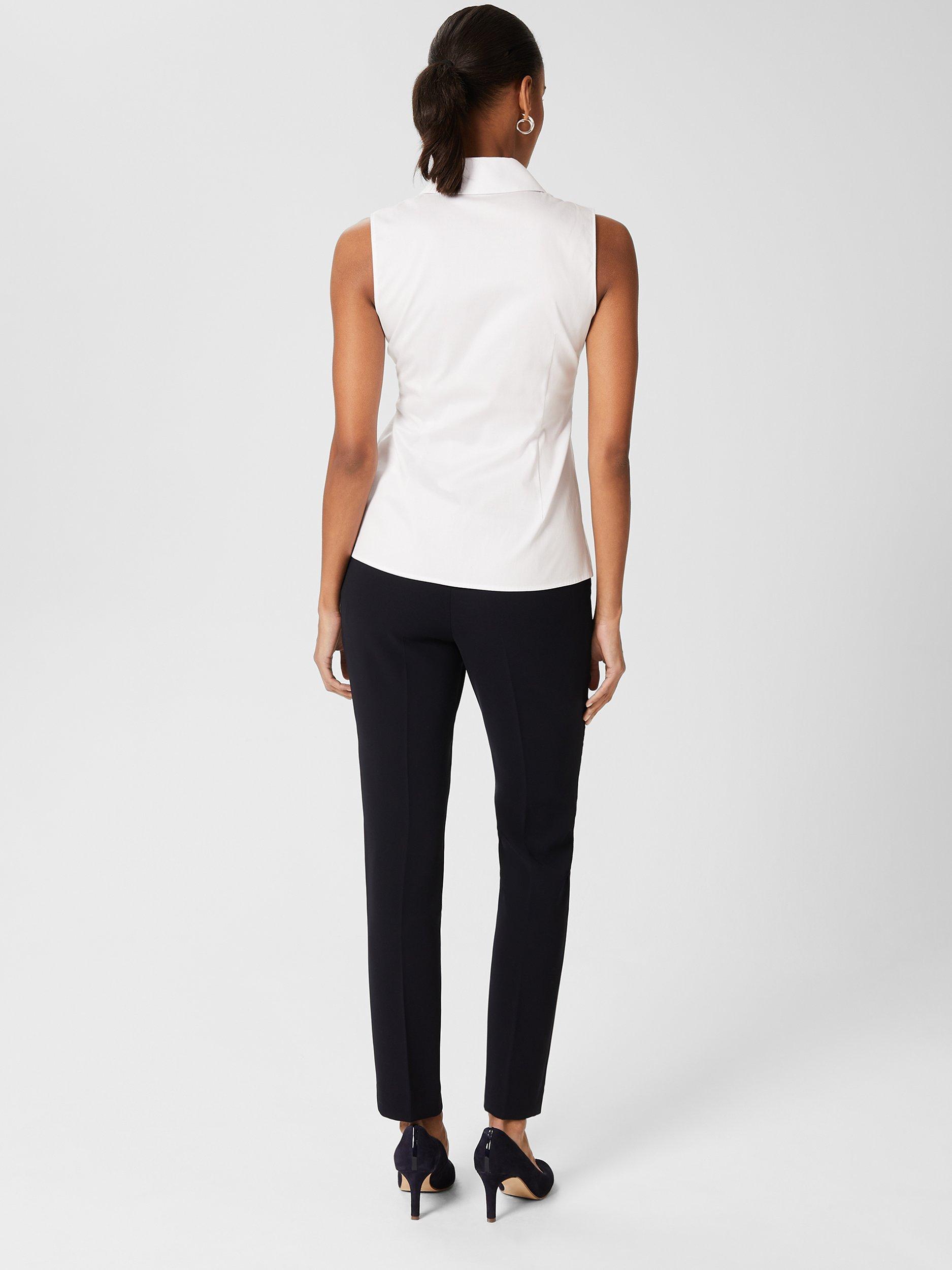 Product image 2 of 5, which shows Hobbs Sleeveless Shirt, White, 14