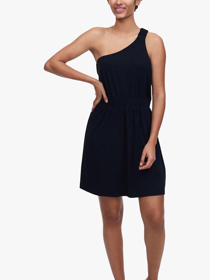 Passionata Chiara One-Shoulder Kaftan Dress, Black