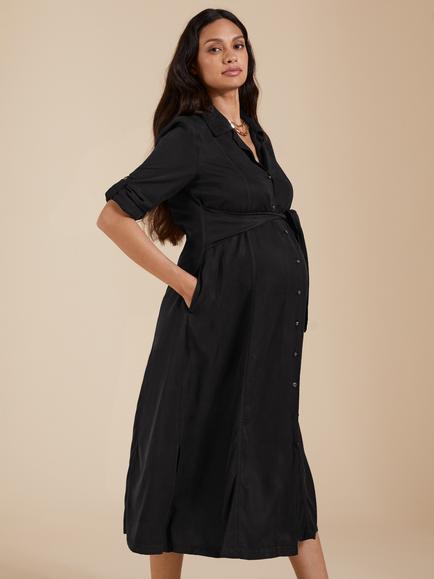 Isabella Oliver Kelsy Maternity Dress - view 2, Caviar Black