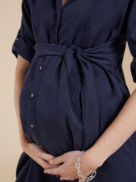 Isabella Oliver Kelsy Maternity Dress - view 2, Classic Navy