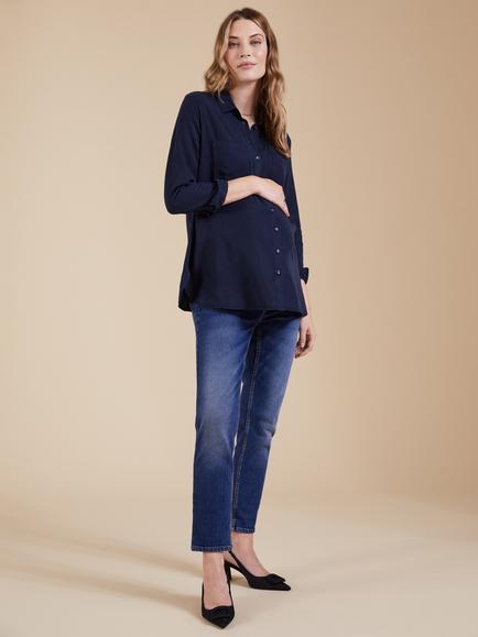 Isabella Oliver Over Bump Boyfriend Cut Maternity Jeans, Washed Indigo