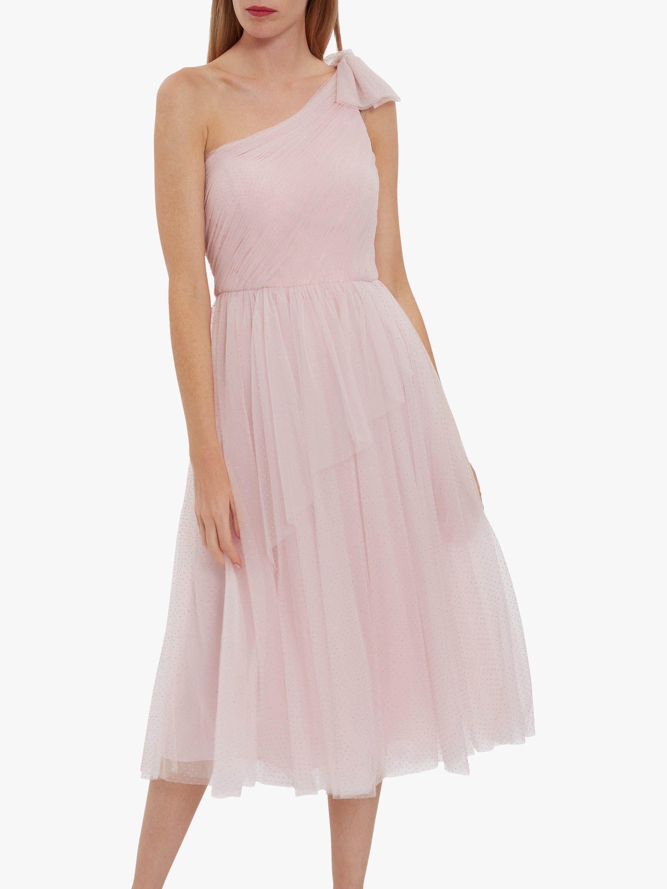 Gina Bacconi Hinda Spot Tulle Midi Dress, Pink