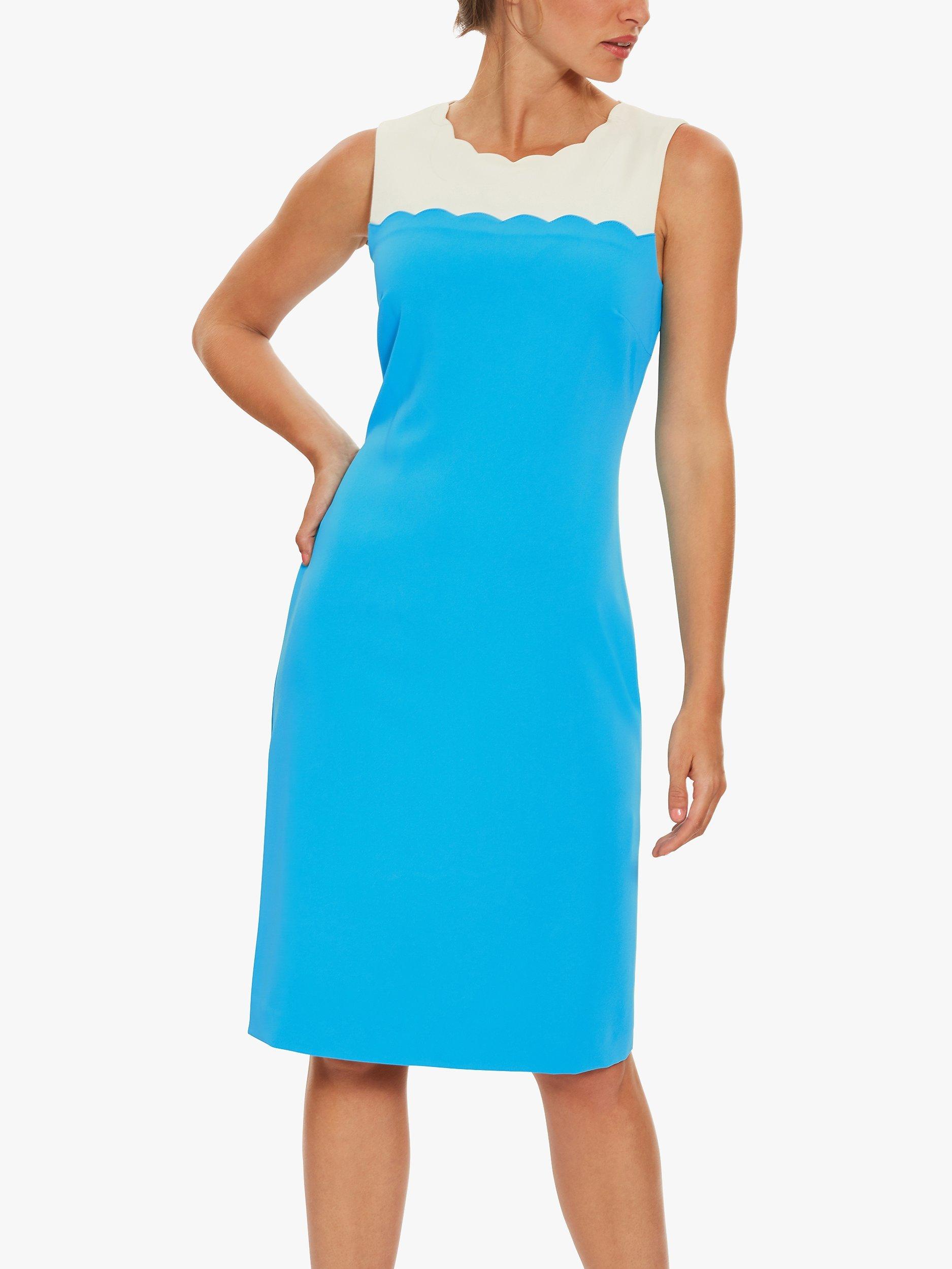Gina Olivina Sleeveless Scallop Dress, Summer Turquoise
