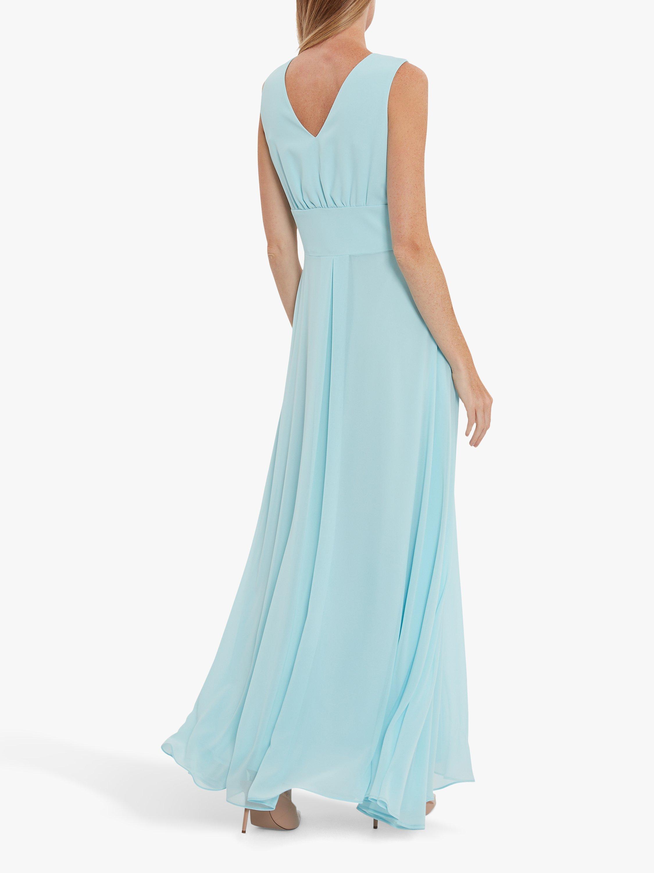 Gina Bacconi Christiana Chiffon Maxi Dress, Ice Blue, 20