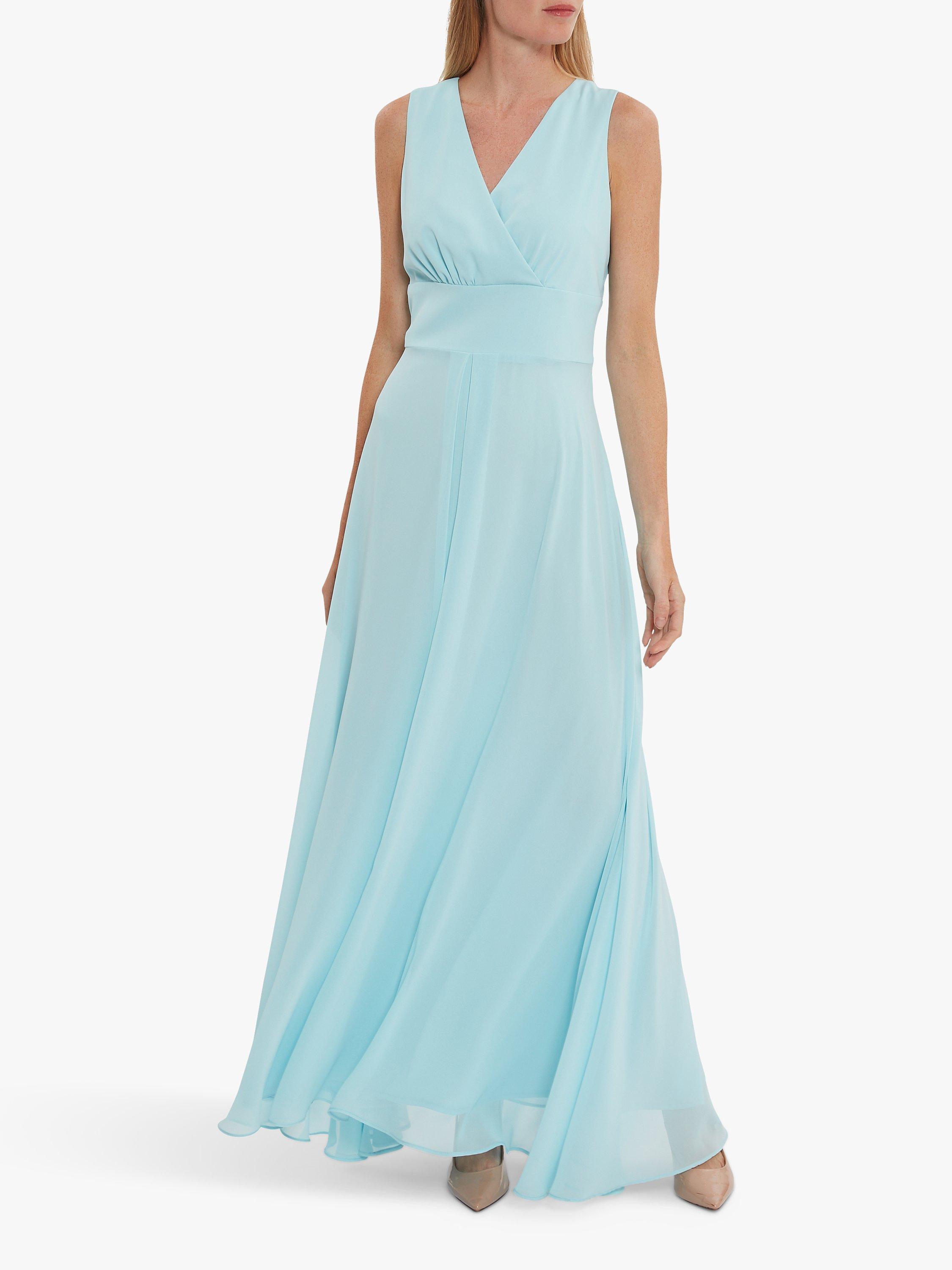 Gina Bacconi Christiana Chiffon Maxi Dress, Ice Blue, 20