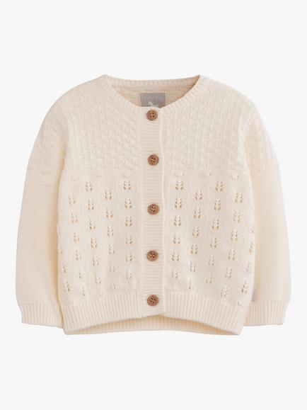 The Little Tailor Baby Pointelle Knit Cardigan - view 2, Pink