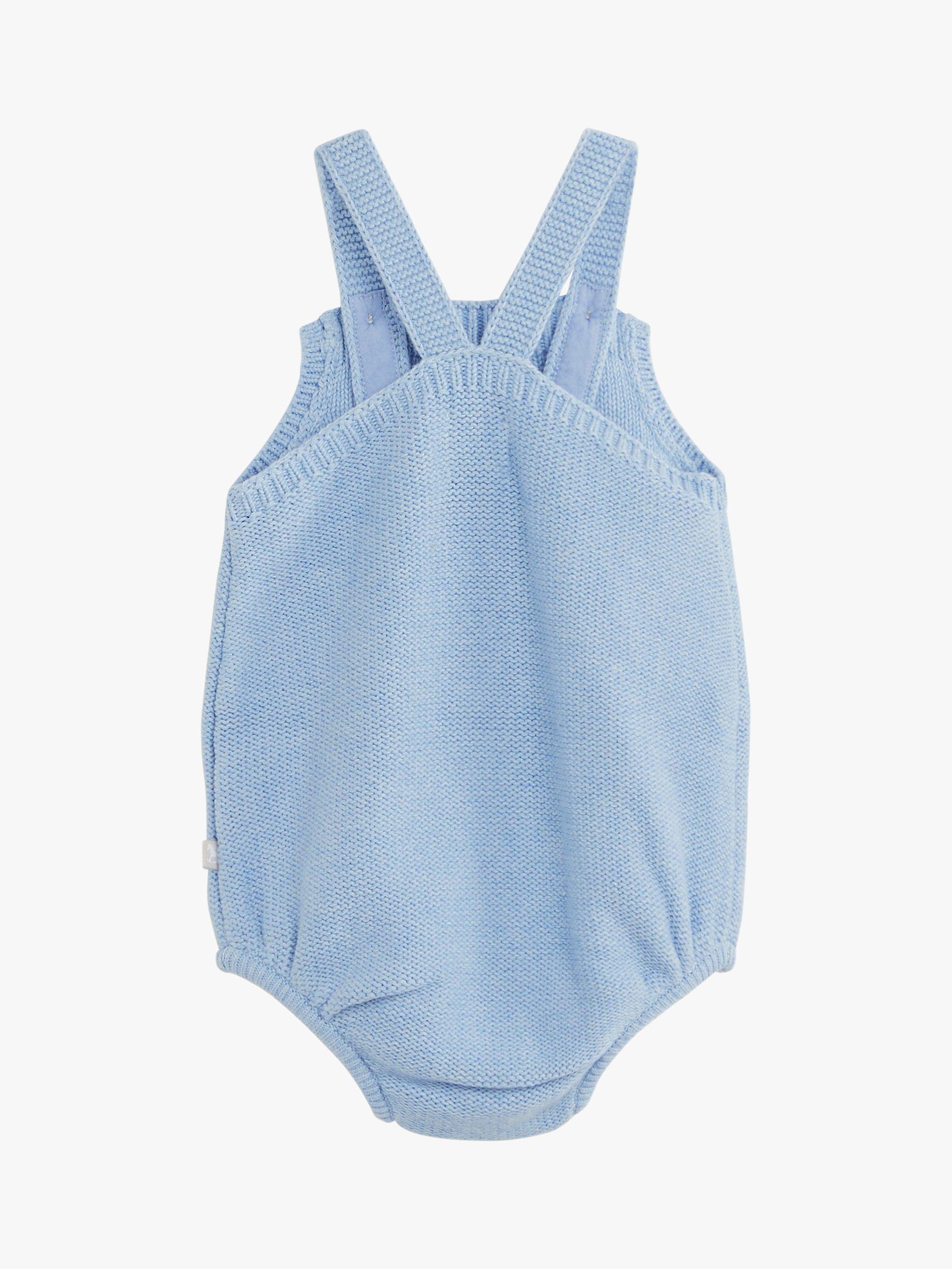 The Little Tailor Baby Knitted Romper, Blue, 0-3 months