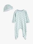 The Little Tailor Baby Cotton Rocking Horse Sleepsuit & Hat Set