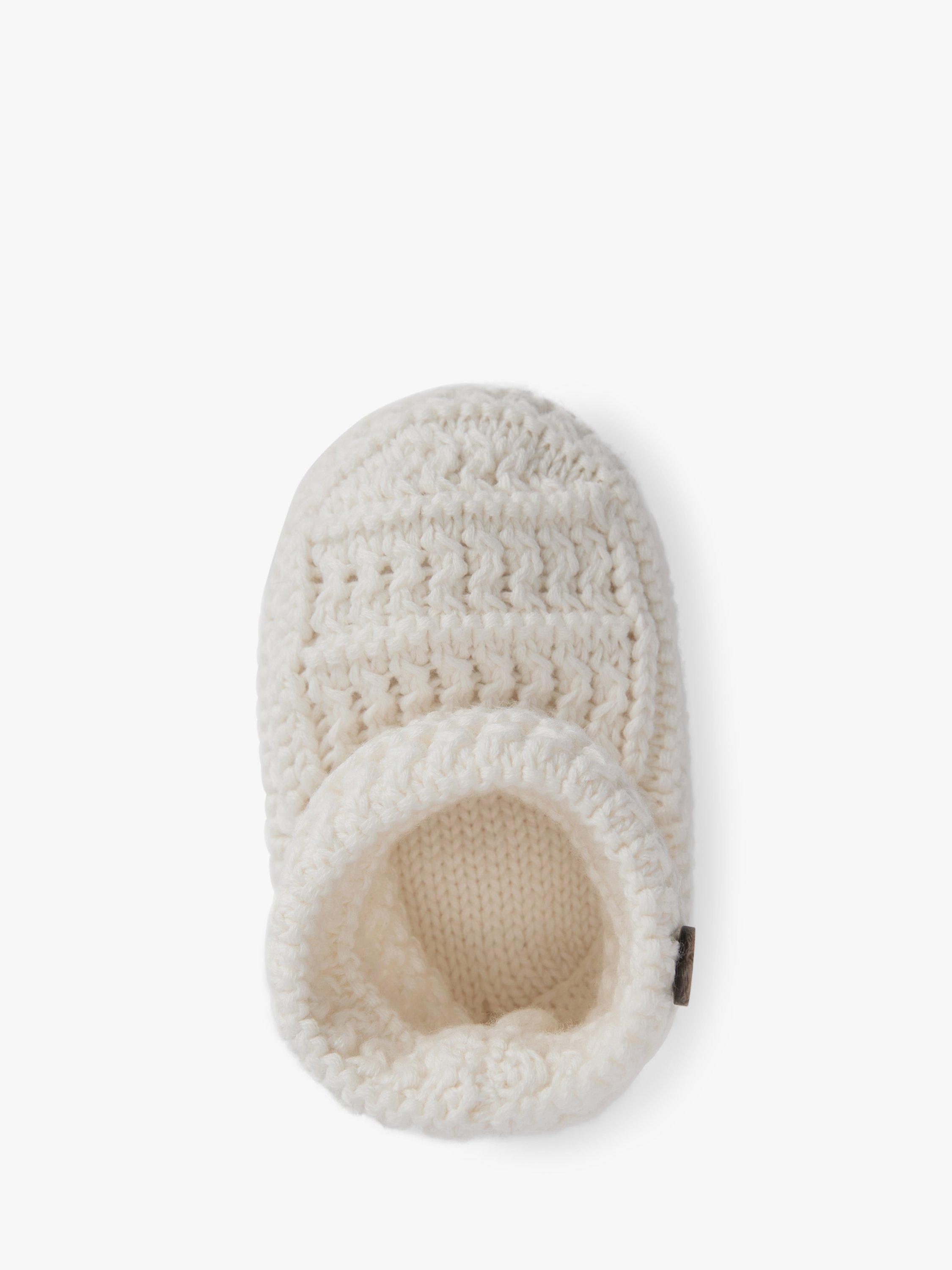 Product image 4 of 5, which shows The Little Tailor Baby Button Knit Booties, Cream, 0-6 months