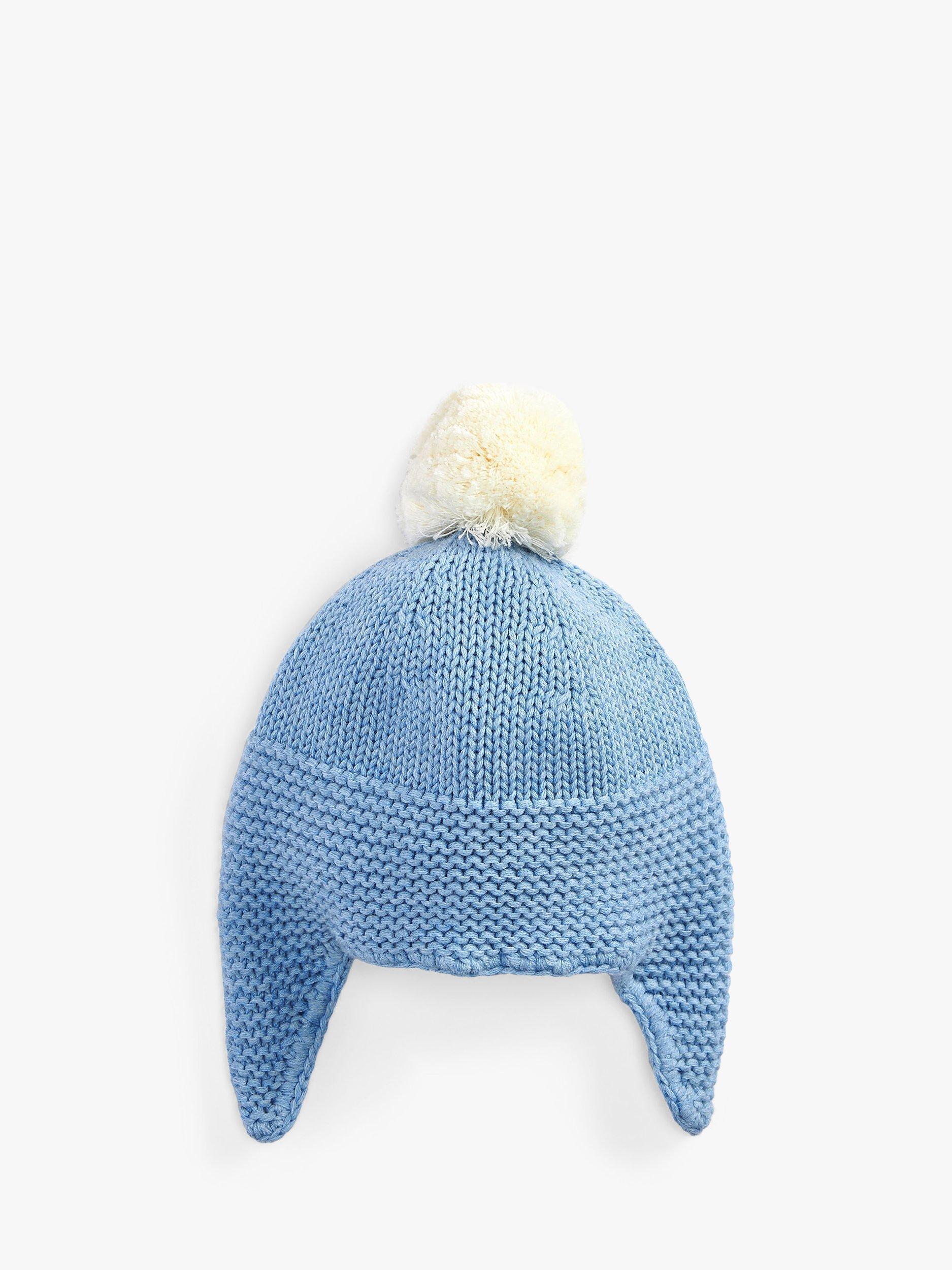 Product image 2 of 5, which shows The Little Tailor Cotton Trapper Hat, Blue, 0-6 months