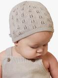 The Little Tailor Pointelle Cotton Knit Baby Hat, Fawn