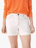 HUSH Denim Contrast Stitch Shorts, White