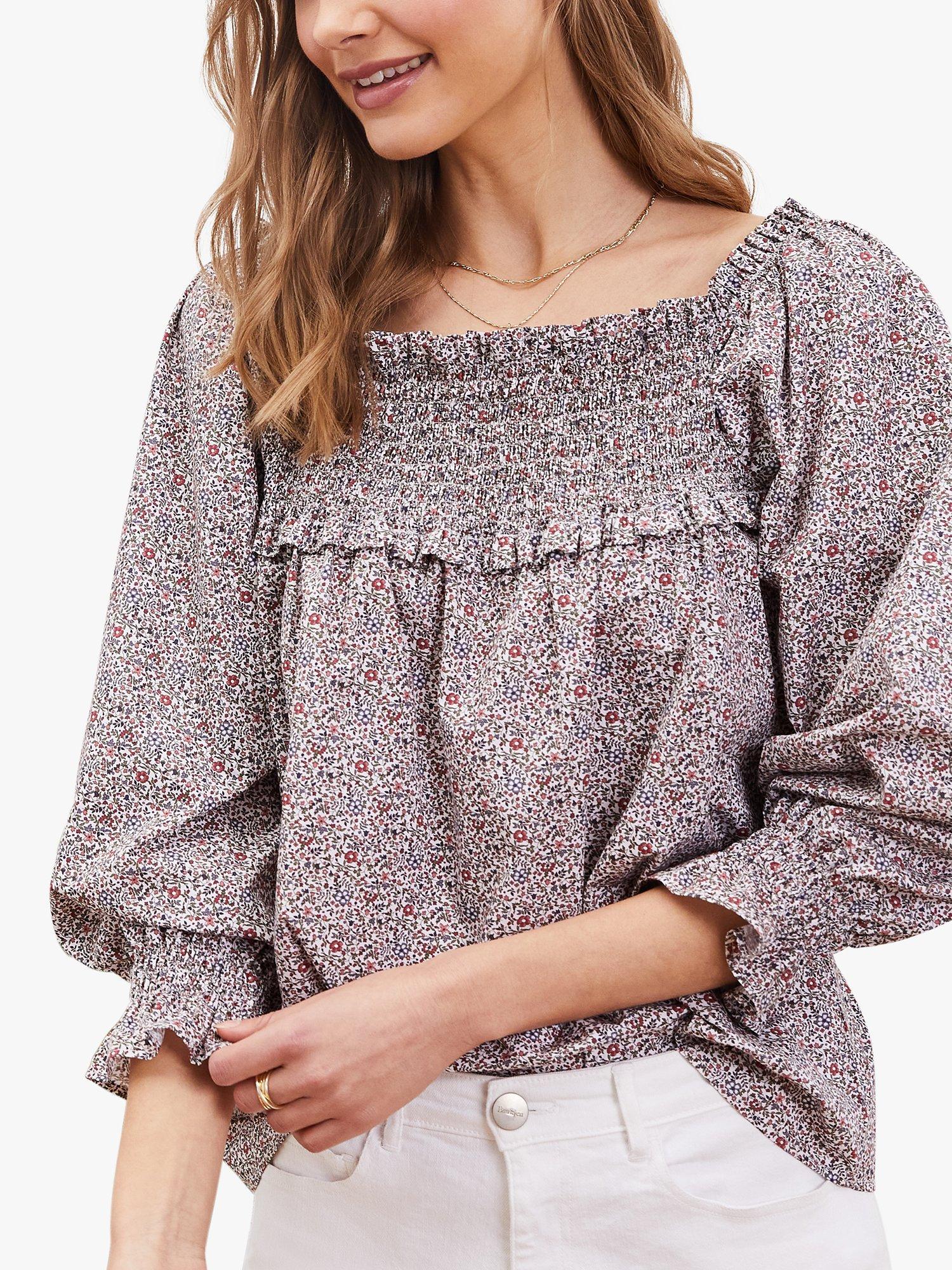 Baukjen Emily Organic Cotton Floral Blouse, Multi