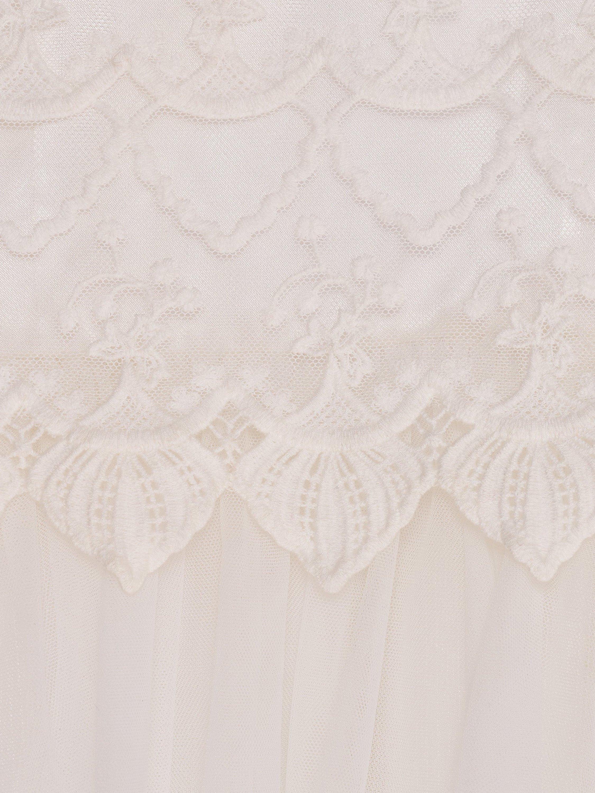 Product image 2 of 5, which shows Angel & Rocket Kids' Lucy Lace Bridesmaid Dress, Ivory, 5 years