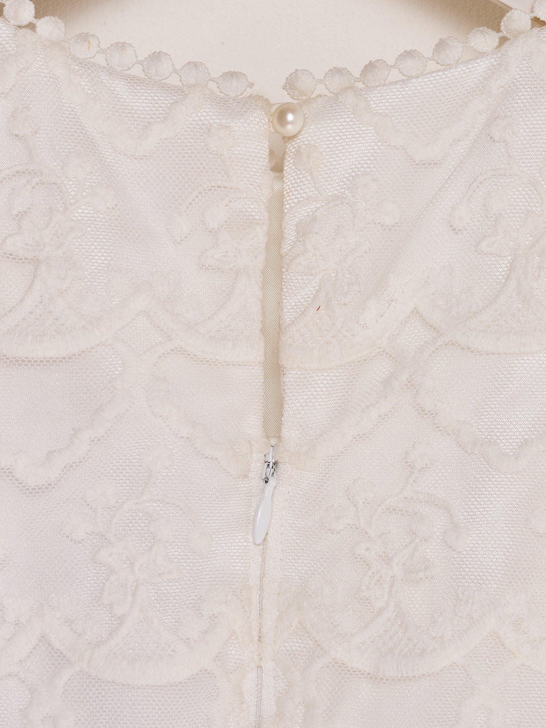 Product image 3 of 5, which shows Angel & Rocket Kids' Lucy Lace Bridesmaid Dress, Ivory, 5 years