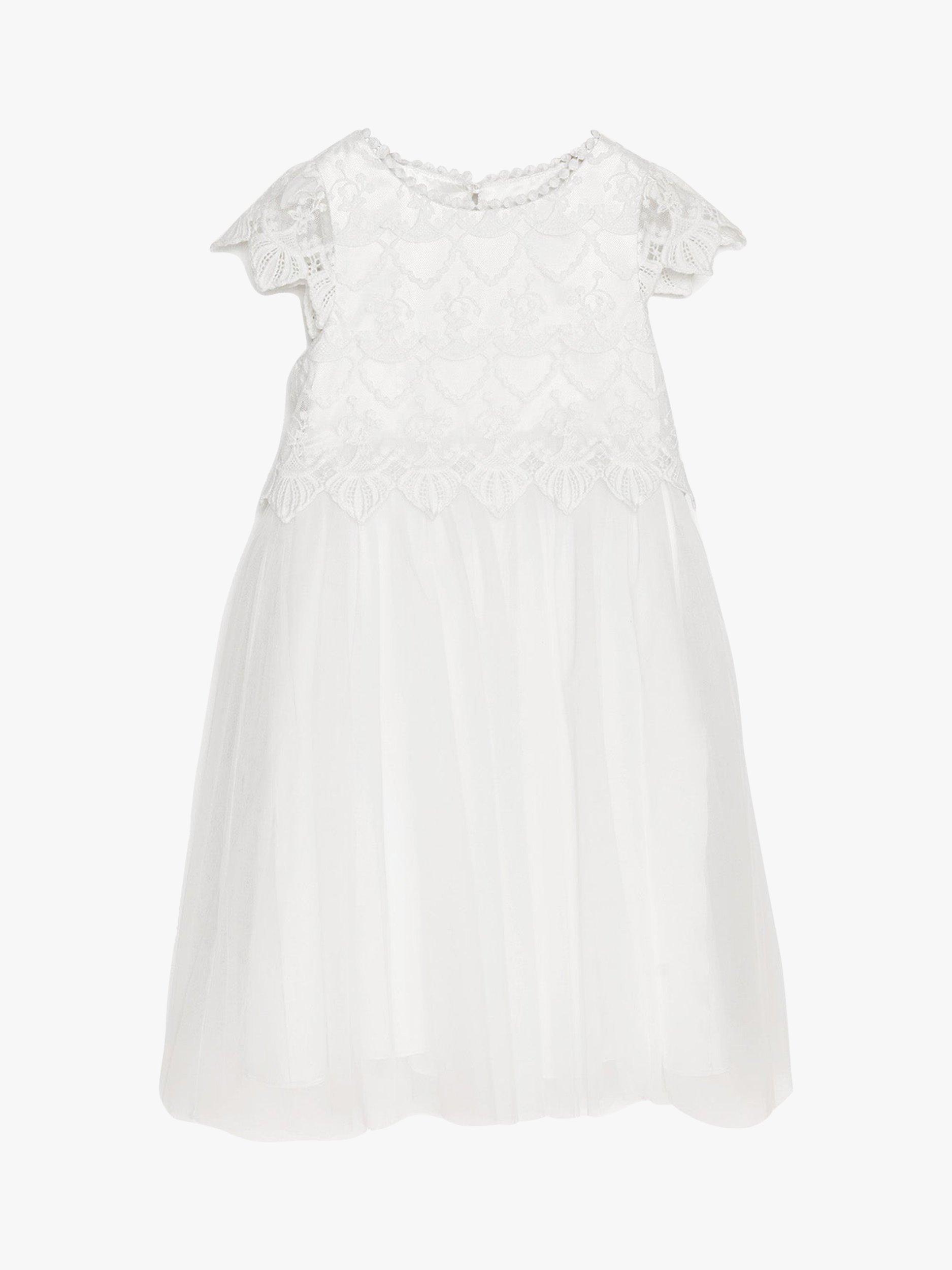 Product image 4 of 5, which shows Angel & Rocket Kids' Lucy Lace Bridesmaid Dress, Ivory, 5 years