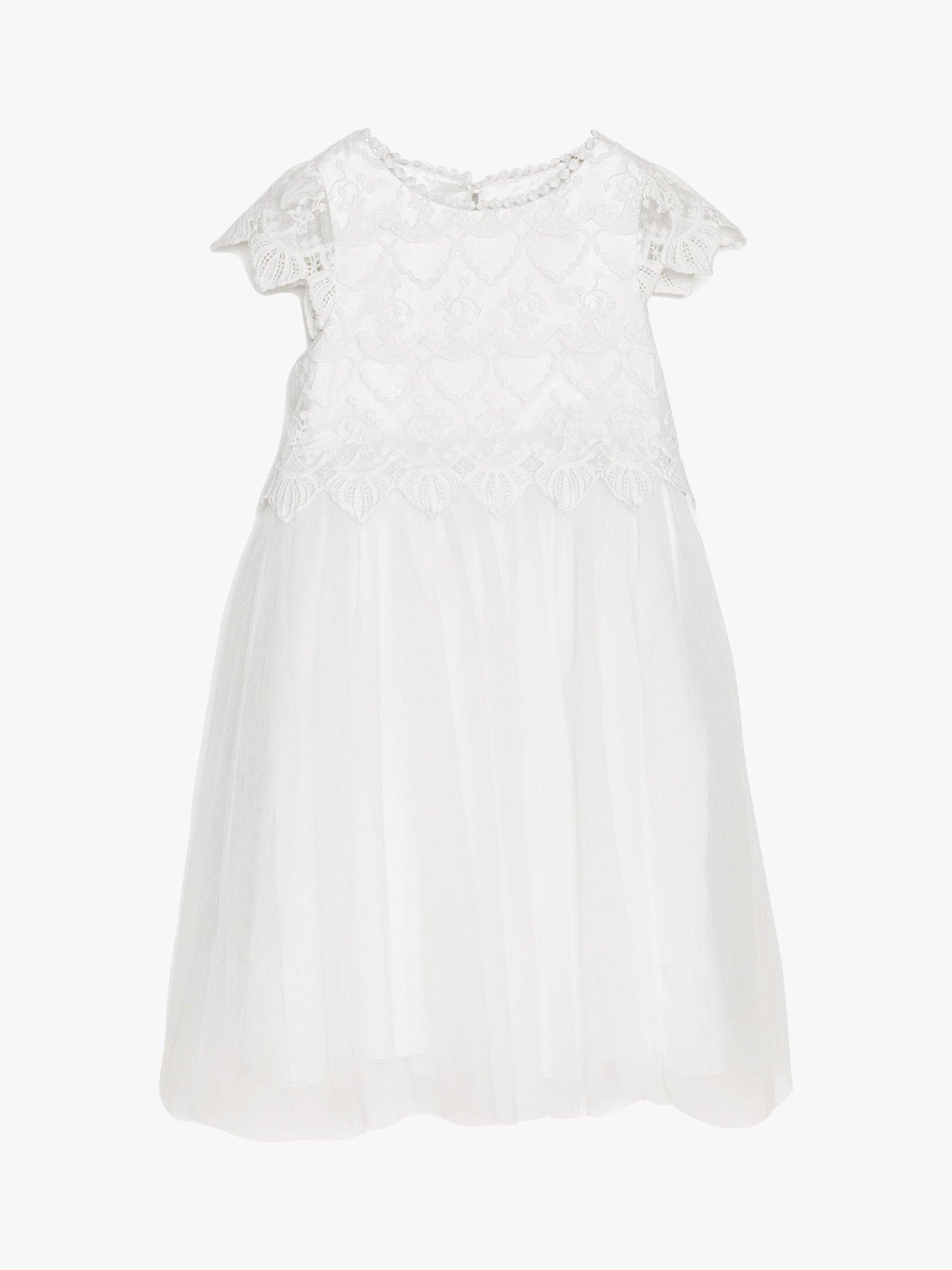 Angel & Rocket Kids' Lucy Lace Bridesmaid Dress, Ivory, 5 years