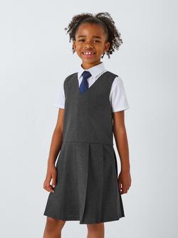 John Lewis Girls' Pleated School Tunic, Pack of 2, Grey - view 2, Grey