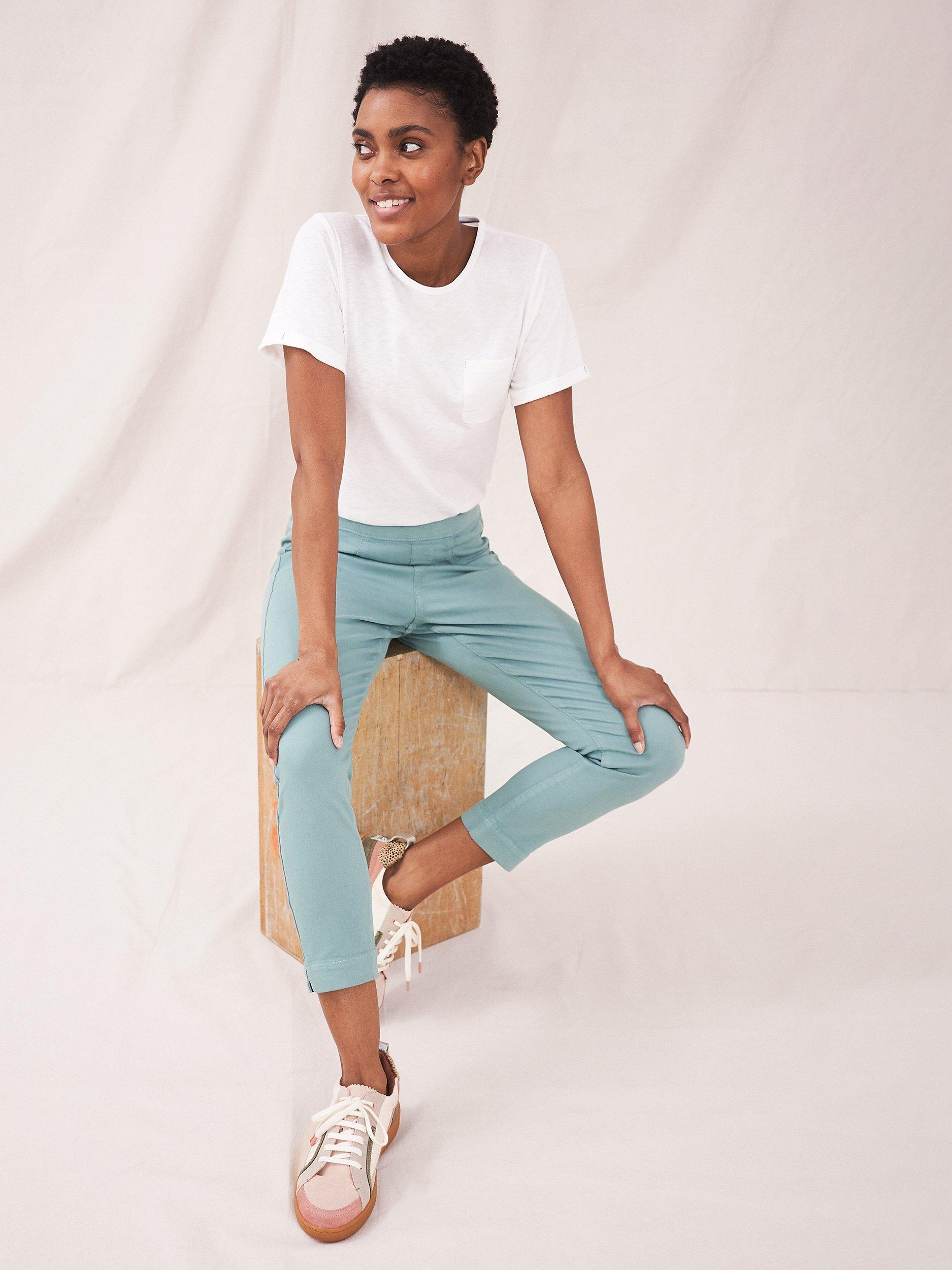 White Stuff Janey Cropped Jeggings, Mid Teal