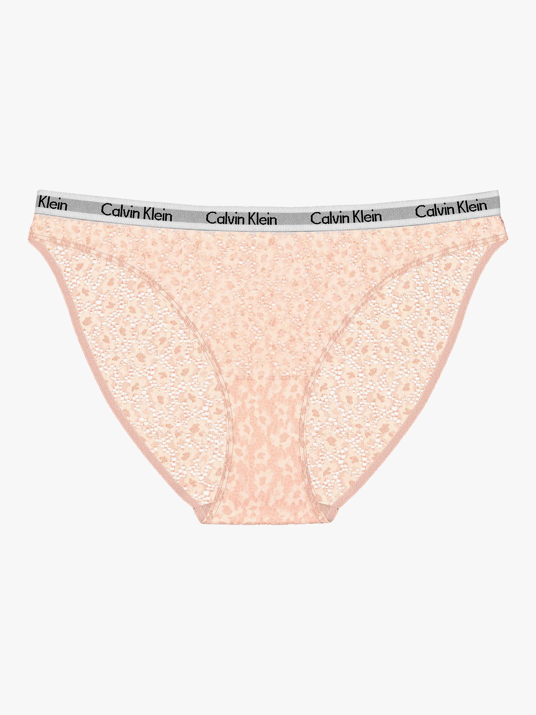 Calvin Klein Carousel Lace Bikini Knickers, Peach Melba