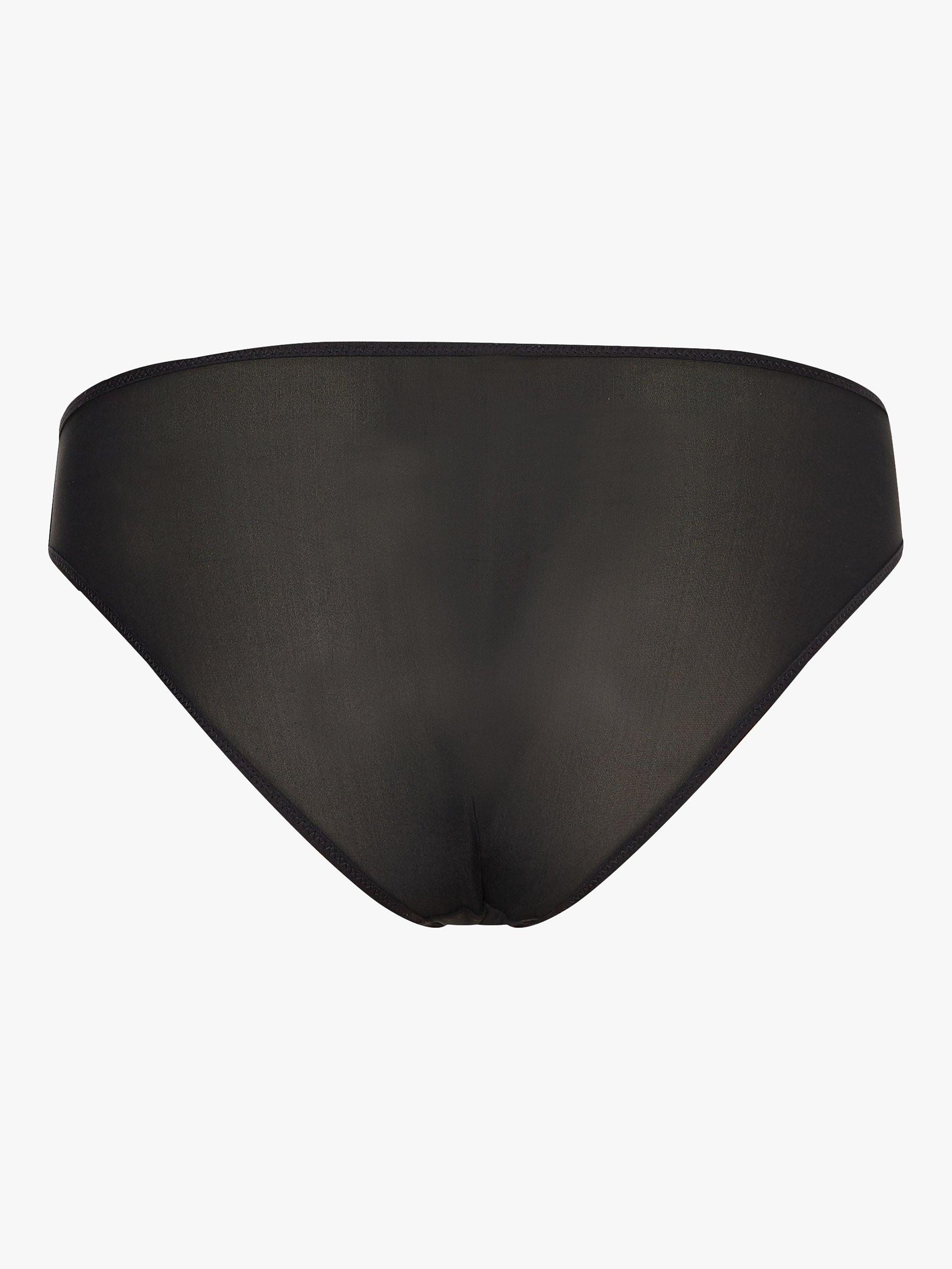 Product image 4 of 6, which shows Calvin Klein Sheer Marquisette Bikini Knickers, Black, XS