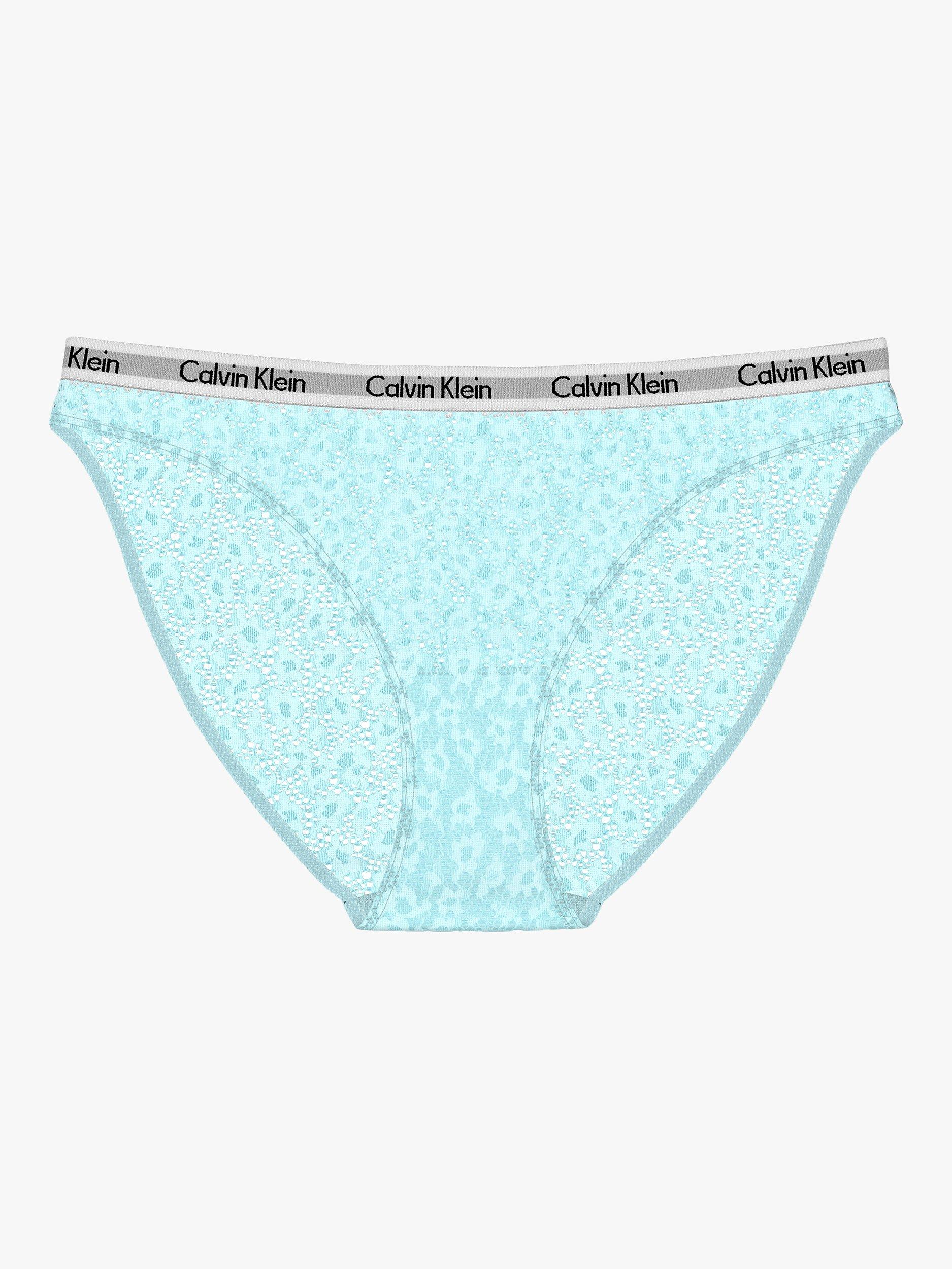 Calvin Klein Carousel Lace Bikini Knickers, Aqua Shell