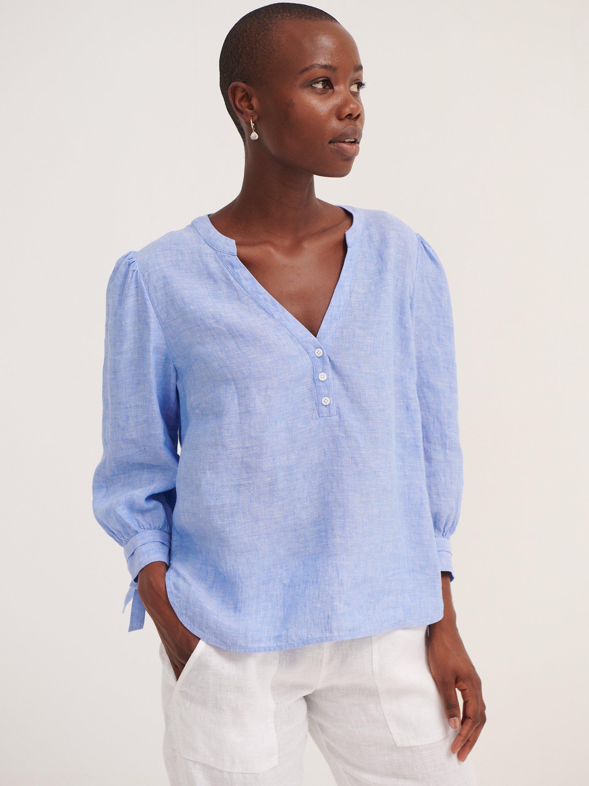 NRBY Heidi Linen Open Neck Shirt