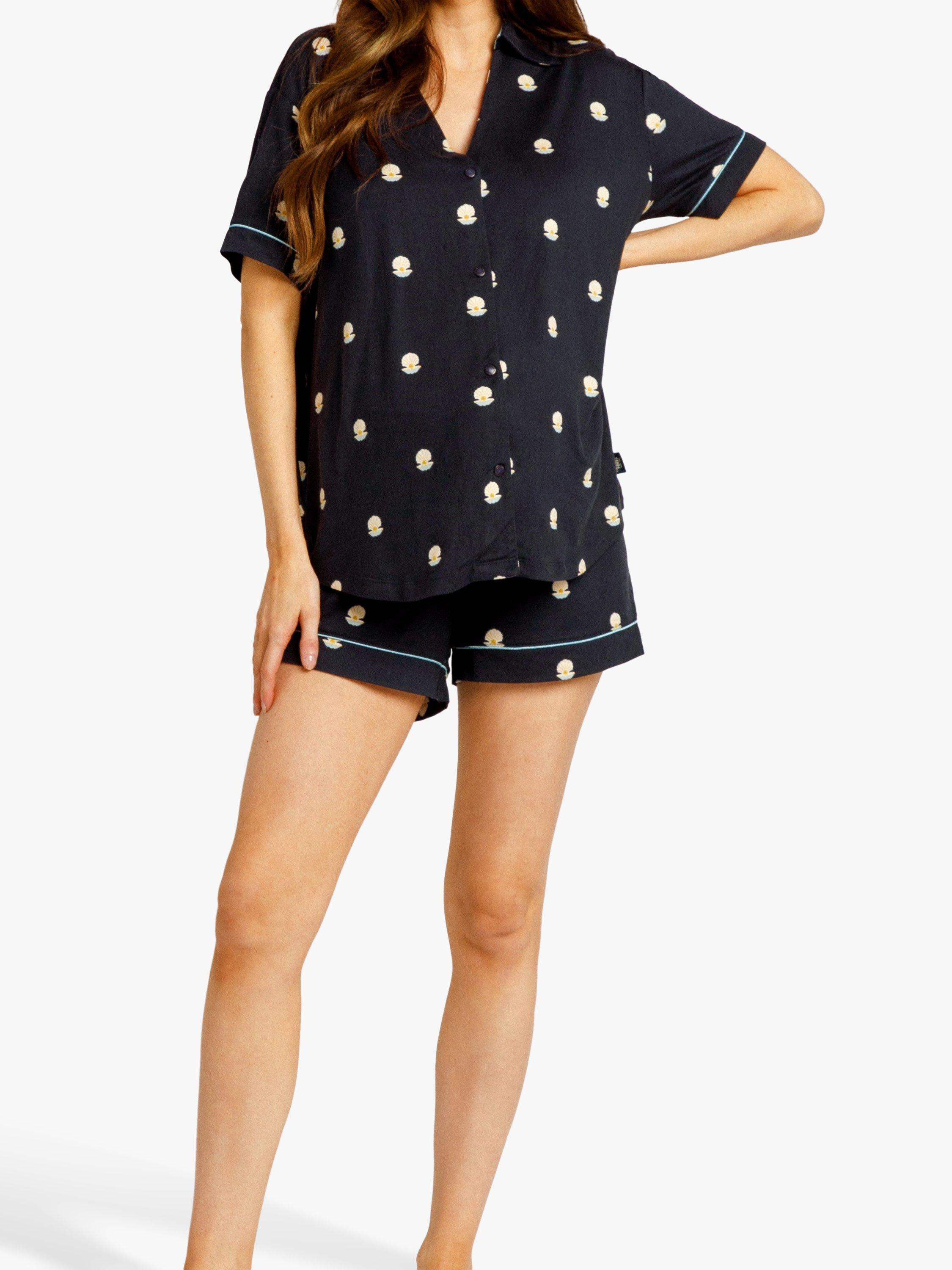 Chelsea Peers Shell Maternity Short Pyjama Set, Black