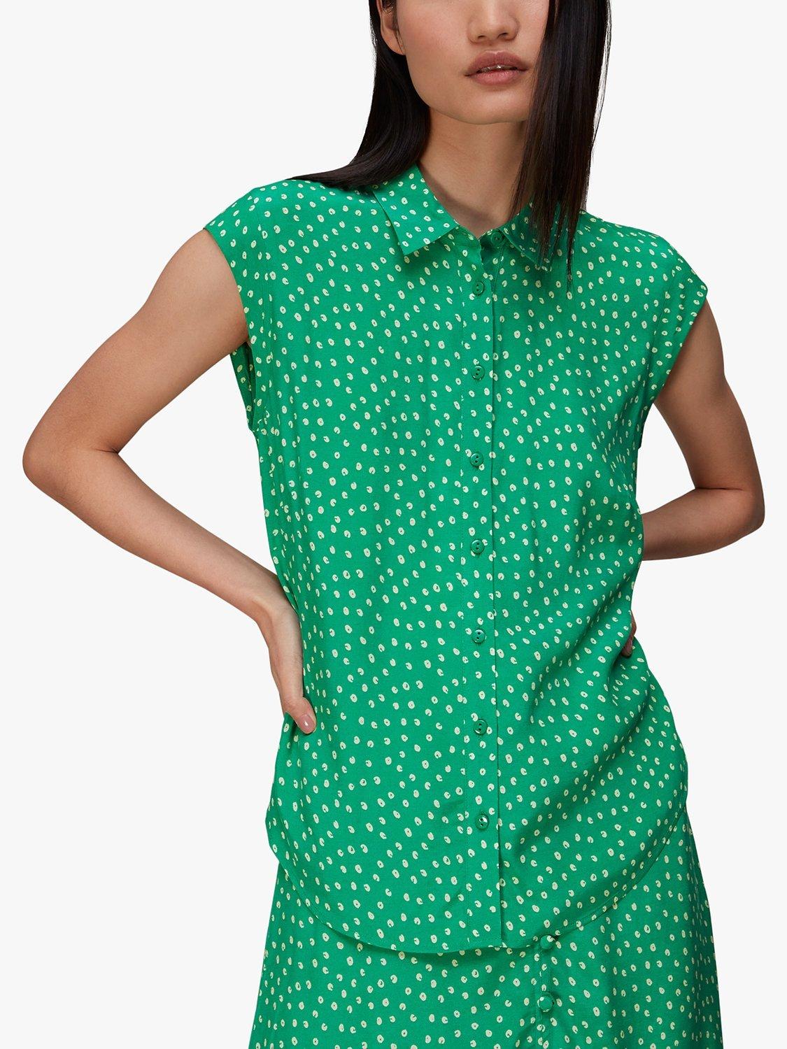 Whistles Spot Print Cap Sleeve Top