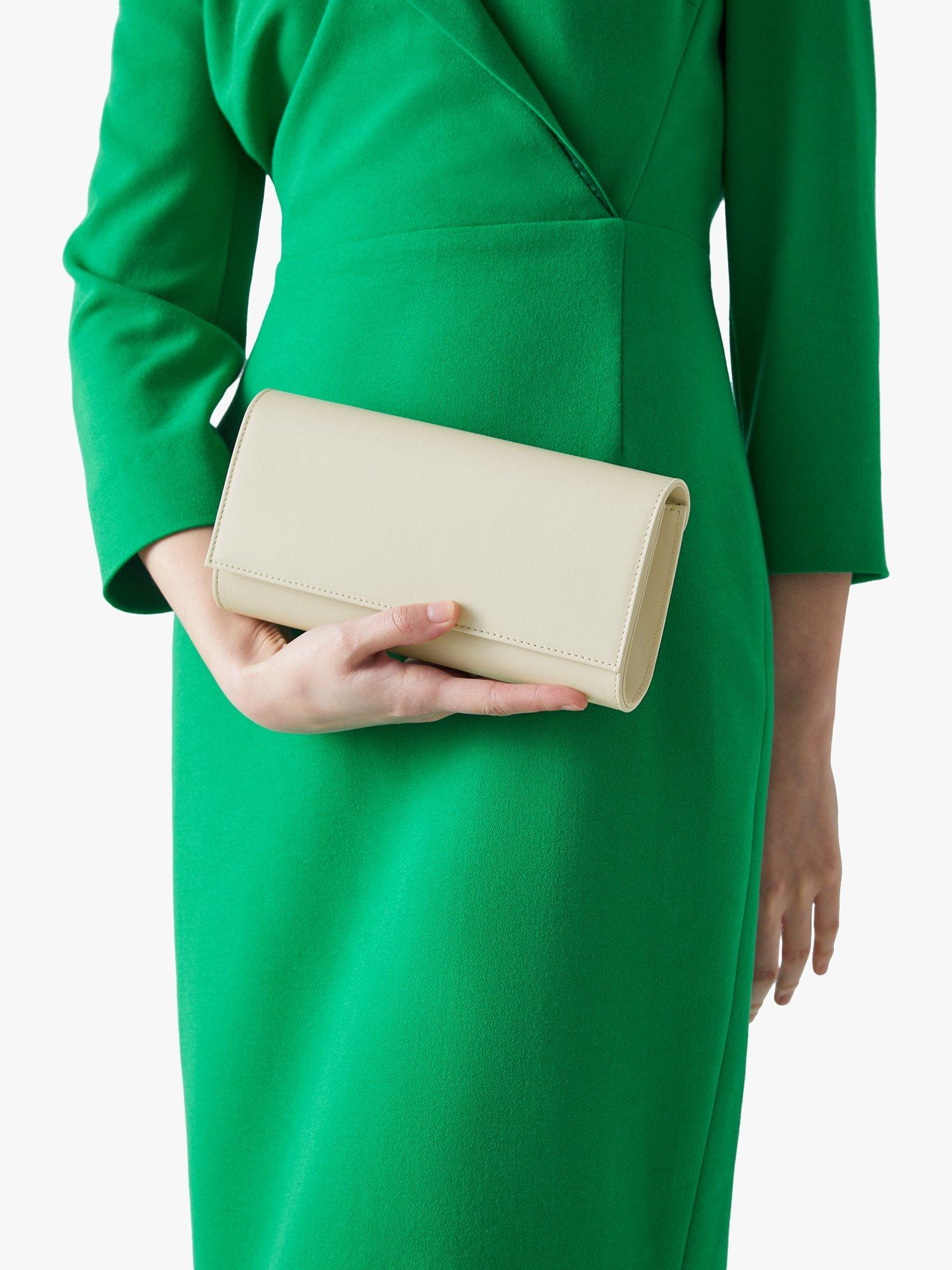Product image 2 of 4, which shows L.K.Bennett Erin Leather Clutch Bag, Cream, One Size