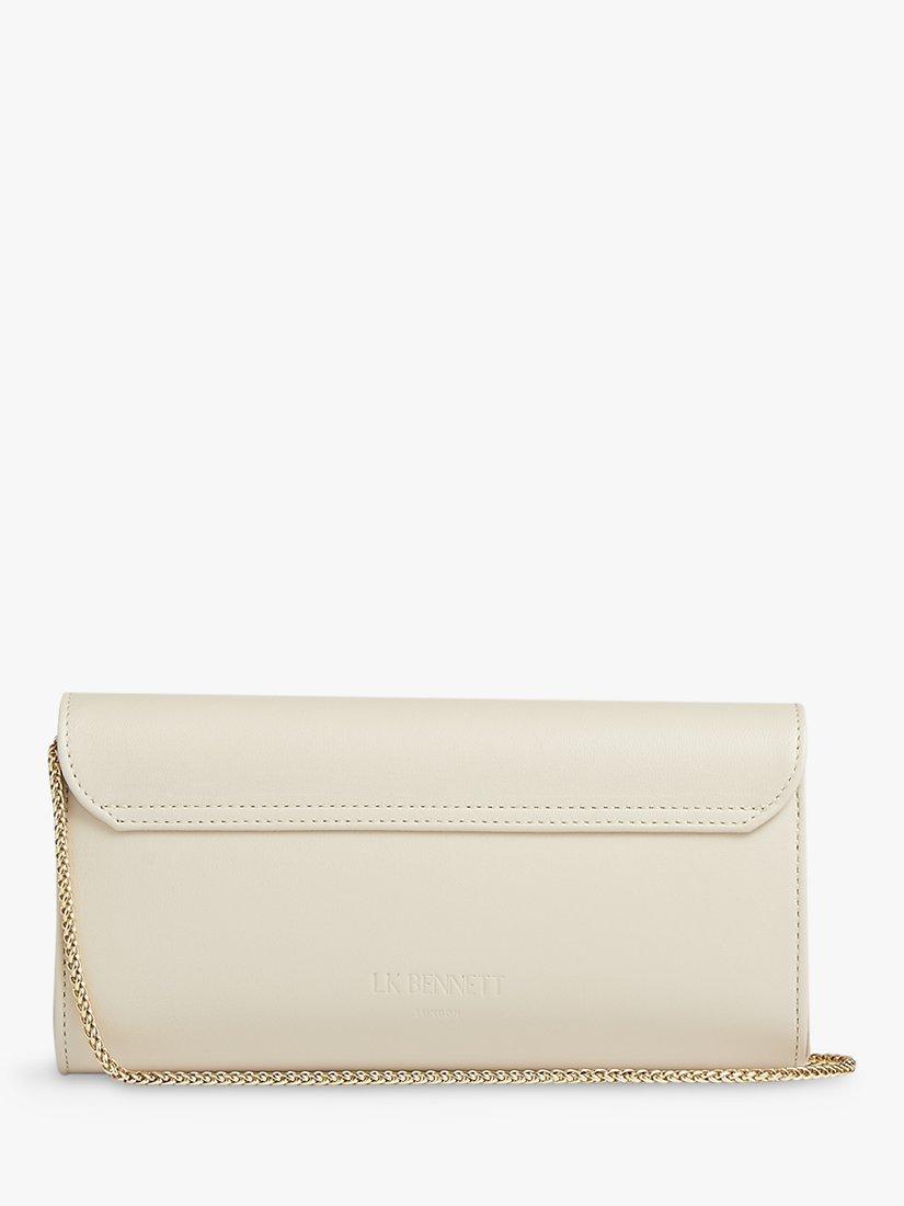 Cream leather clutch bag on sale