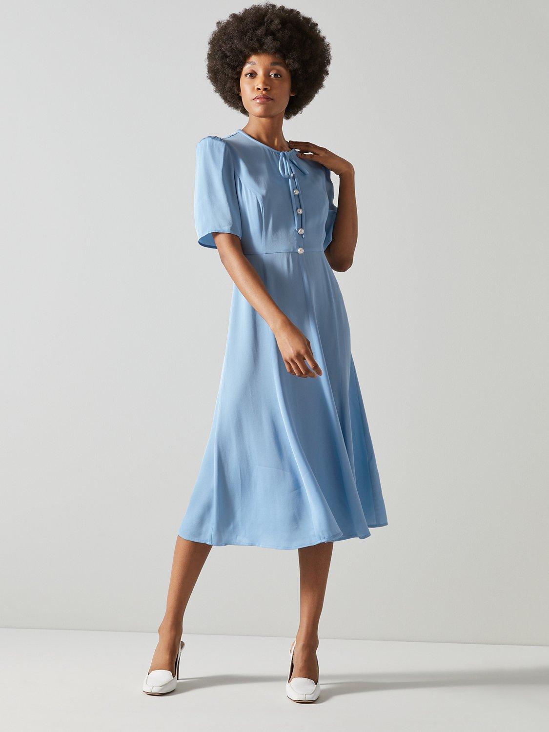 L.K.Bennett Montana Satin Crepe Dress, Hyacinth