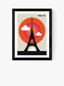 EAST END PRINTS Bo Lundberg 'Paris 73' Eiffel Tower France Framed Print, Black Frame