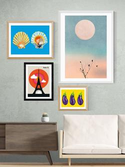 EAST END PRINTS Bo Lundberg 'Paris 73' Eiffel Tower France Framed Print - view 2, Black Frame