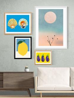 EAST END PRINTS Rosi Feist 'Yellow Lemon' Framed Print - view 2, Black Frame