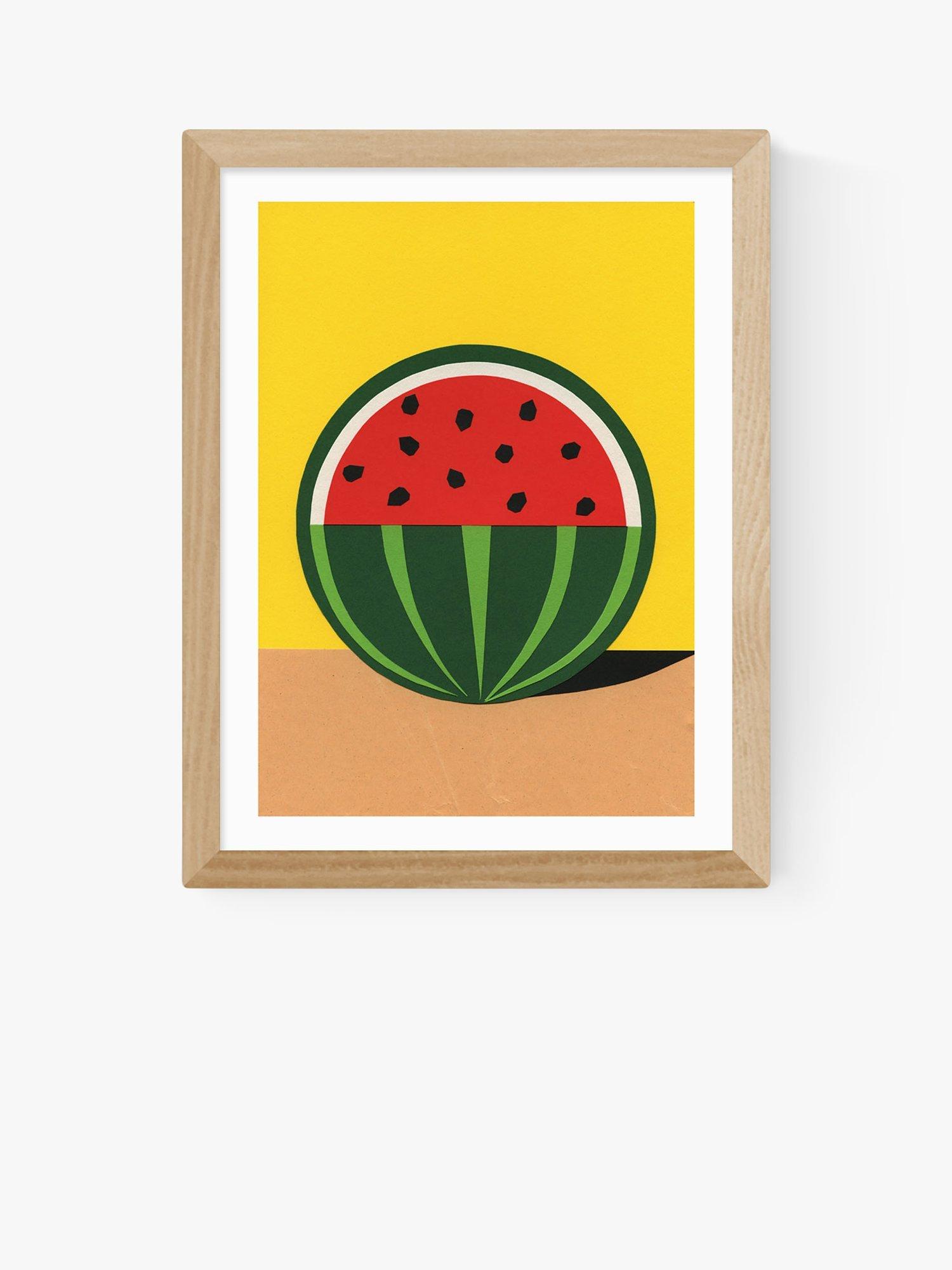 EAST END PRINTS Rosi Feist 'Quarter Watermelon' Framed Print, Oak Frame