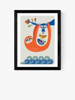 EAST END PRINTS Rachel Lee 'Sloth' Framed Print, Black Frame